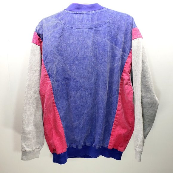 Vintage Multicolor Denim Pullover Jacket- Size L - Picture 9 of 11